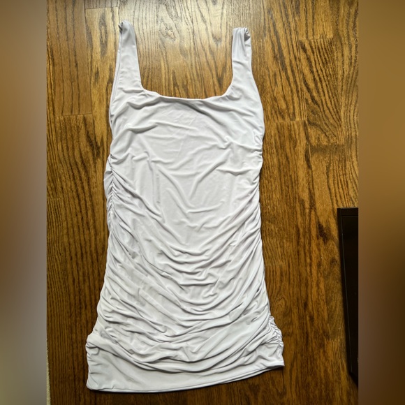 Worn once - white mini dress with ruching - Picture 3 of 4